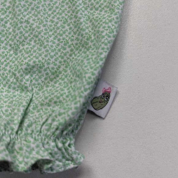 Posh Pickle Girls Romper Girls Size 18m Green Floral Bubble Boutique - Picture 3 of 6